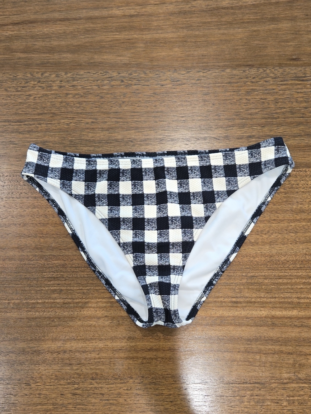 Black and Cream Gingham Bikini Bottom